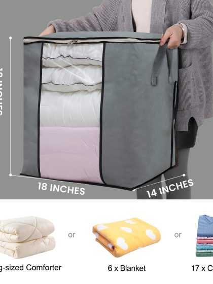 FIZ Cloth Storage Bag, Water Resistant Closet Organizer Bag, Dual Zipper Cloth Storage Bag