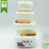 FIZ Bowl Set 4 In 1 Fresh Airtight Plastic Food Storage Container