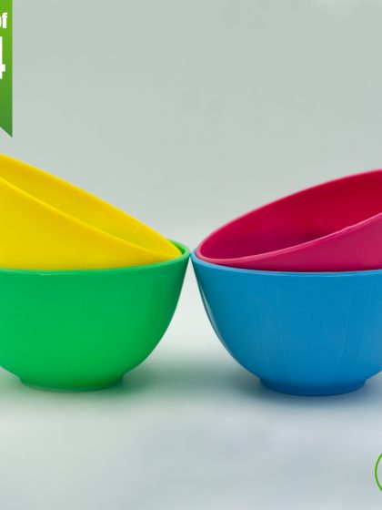 Pack of 8- 4 Set of glass Plus 4 Set of bowl Set- Imported plastic Best for daily use.