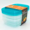 FIZ Pack of 3 Plastic Food Storage Containers, Premium Quality Food Container Box