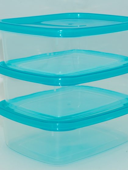 FIZ Pack of 3 Plastic Food Storage Containers, Premium Quality Food Container Box