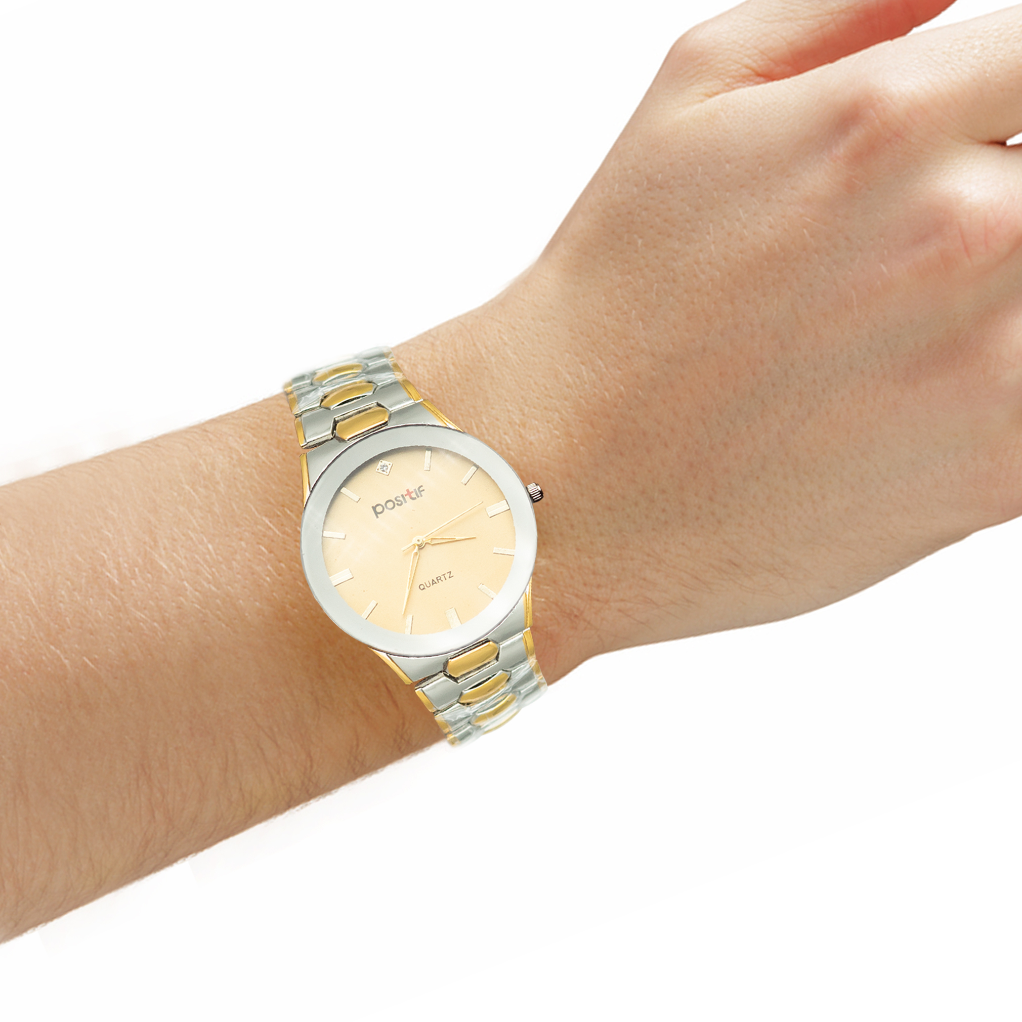 FIZ Stainless Steel Water Resistant Wrist Watch for Men in Sliver and Gold Color FIZ Stainless Steel Water Resistant Wrist Watch for Men in Sliver and Gold Color.
