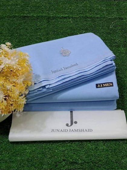 J. men's Unstitched Cotton Suit for men - Sky Blue