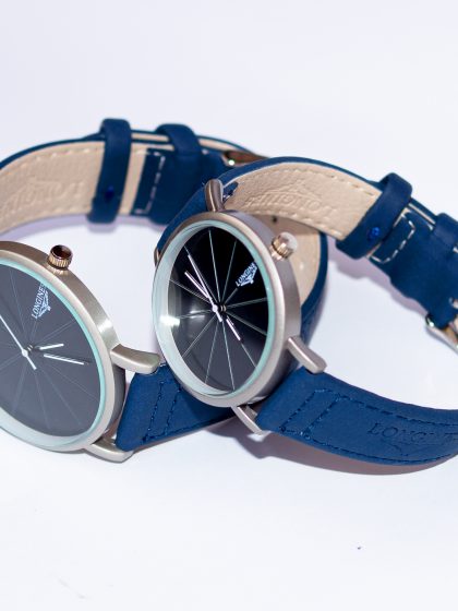 FIZ Stainless Steel Longines Dial, Water Resist with a Classic Blue Color Leather Strapped for loved Couple Watch for Men and Watch for Women.