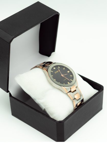 FIZ Stainless Steel Water Resistant Wrist Watch for Men in Silver and Gold Color.