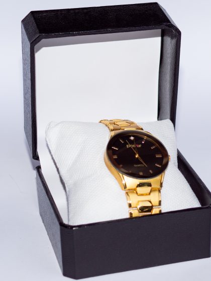 FIZ Stainless Steel Wrist Watch Water Resist Watch for Men in Gold Color.