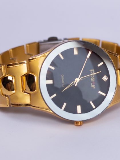 FIZ Stainless Steel Wrist Watch Water Resist Watch for Men in Gold Color.