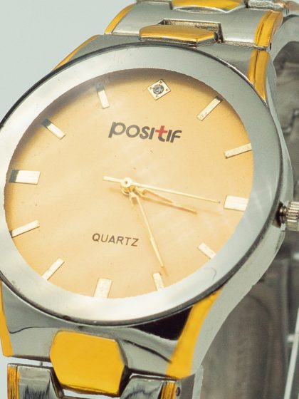 FIZ Stainless Steel Water Resistant Wrist Watch for Men in Sliver and Gold Color.