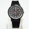 FIZ Stainless Steel Stylish Dial, Water Resistant with a Stylish Black Color Rubber Strap, Wrist Watch for Men.