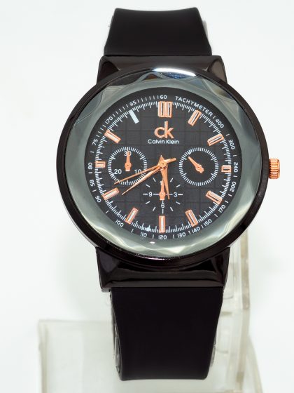 FIZ Stainless Steel Stylish Dial, Water Resistant with a Stylish Black Color Rubber Strap, Wrist Watch for Men.